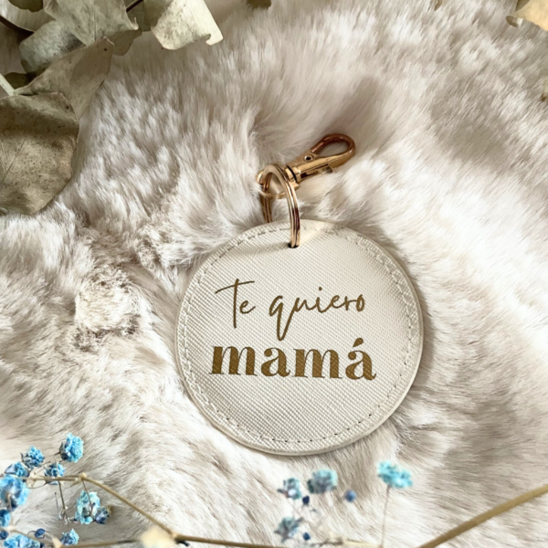 Llavero redondo de piel