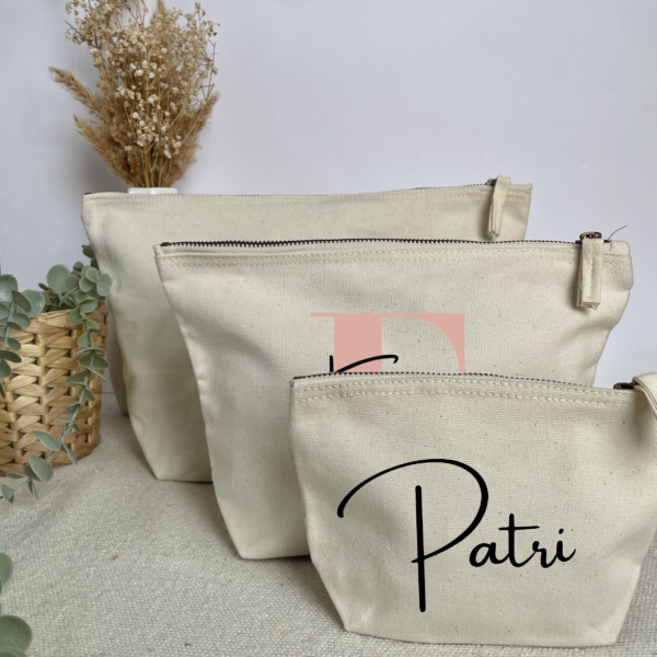 Neceser 3 tamaños Neceser de lona beige personalizado