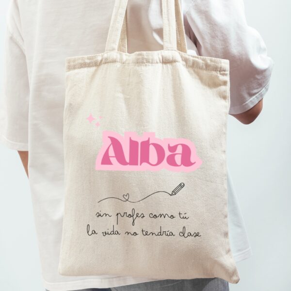 Tote bag beige profesora
