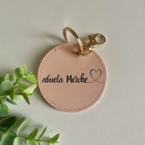 Llavero redondo rosa con frase abuela Llavero de la abuela