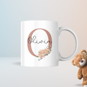 Taza inicial con flores