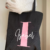 Tote Bag negro inicial y nombre