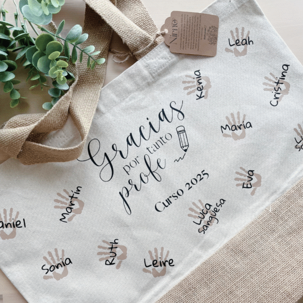 bolso personalizado para profesores con nombres